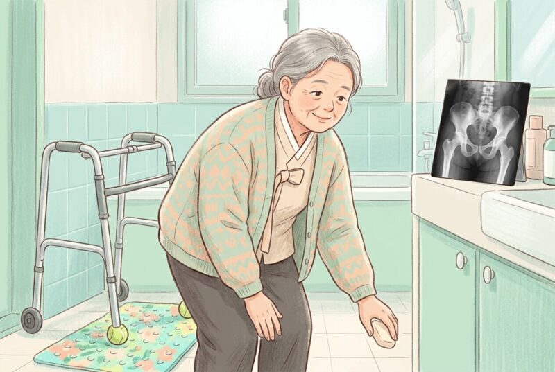 노인 낙상 사고 예방 안내 일러스트